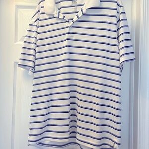 Old Navy Blue and White Polo Shirt with Nautical Stripes
